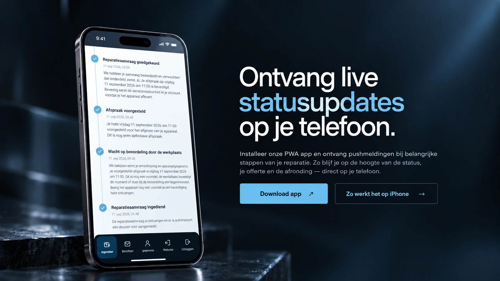 Ontvang live statusupdates op je telefoon